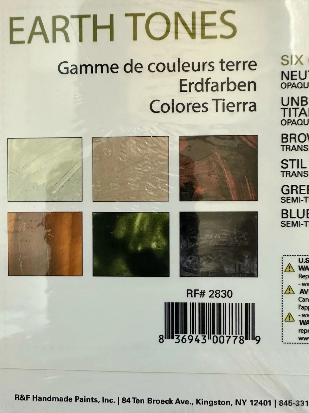 R&FPigment Sticks 6-Color Set – Earth Tones, 38ml